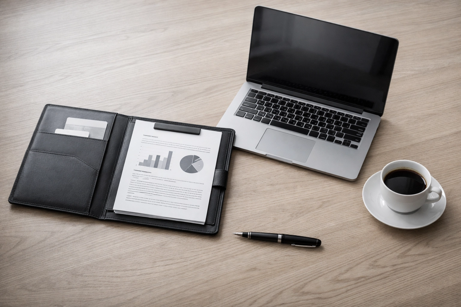 Organized business loan documentation and laptop on a desk representing a fast loan approval checklist.