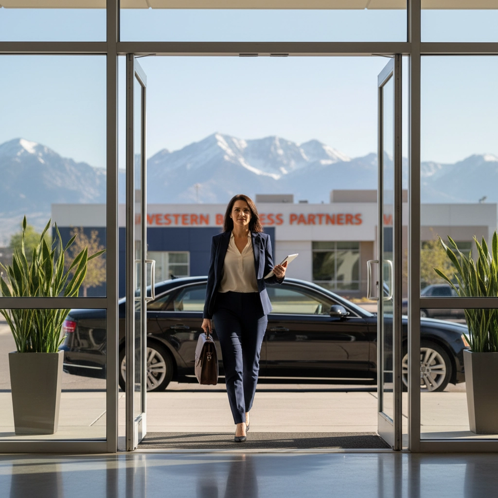 Mobile notary providing on-site services to business professionals