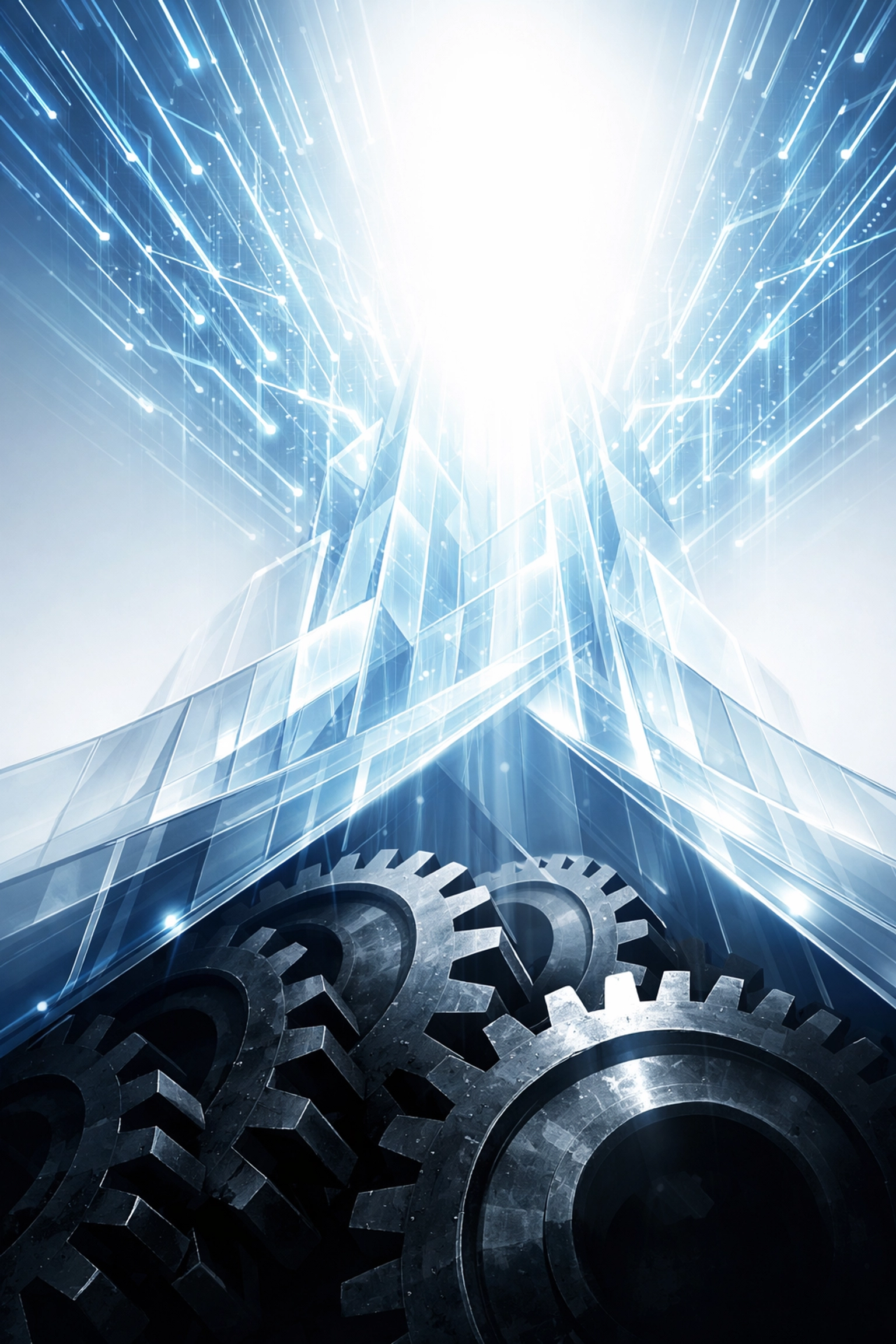 Digital data architecture representing AI automation for professional service firm efficiency.