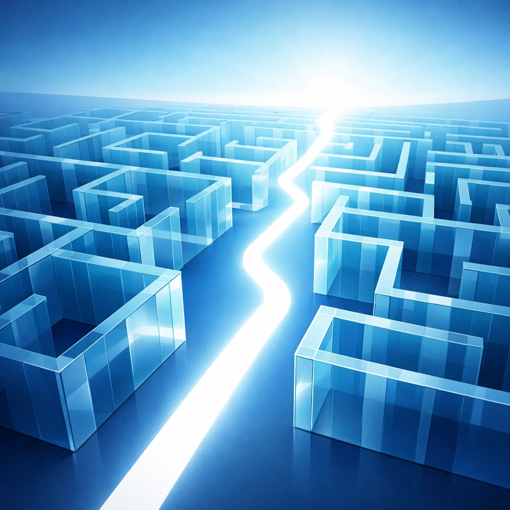 A clear path through a maze symbolizing the transition from manual entry to automated behavioral health intake.