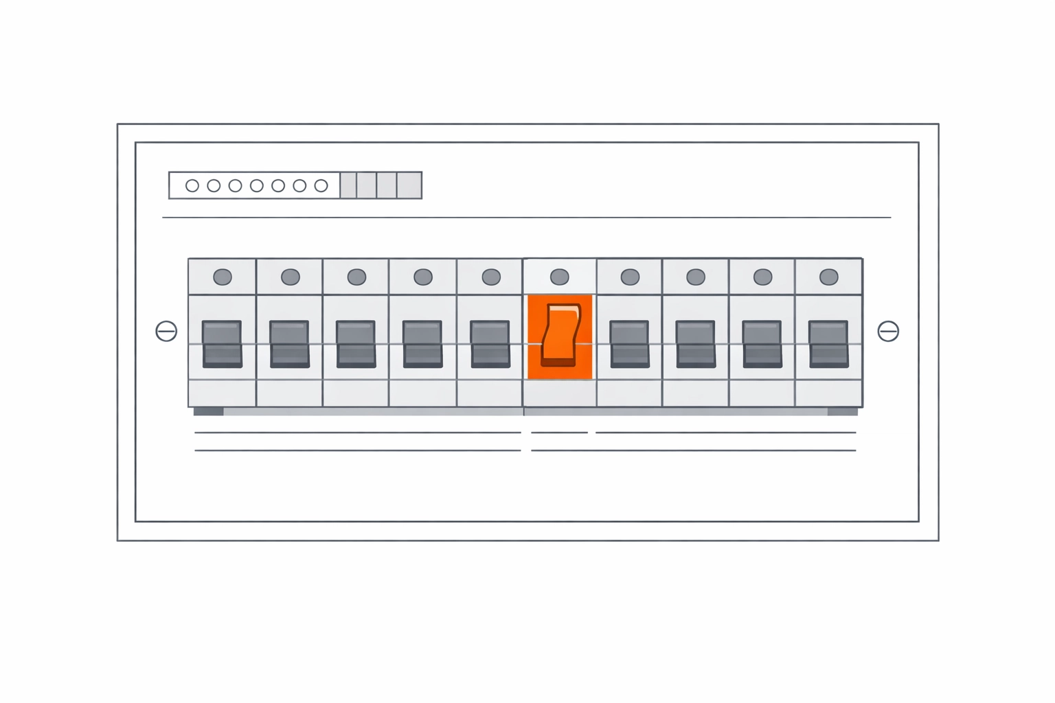 Technische Illustration eines Sicherungskastens für den E-Befund in Wiener Wohnungen.