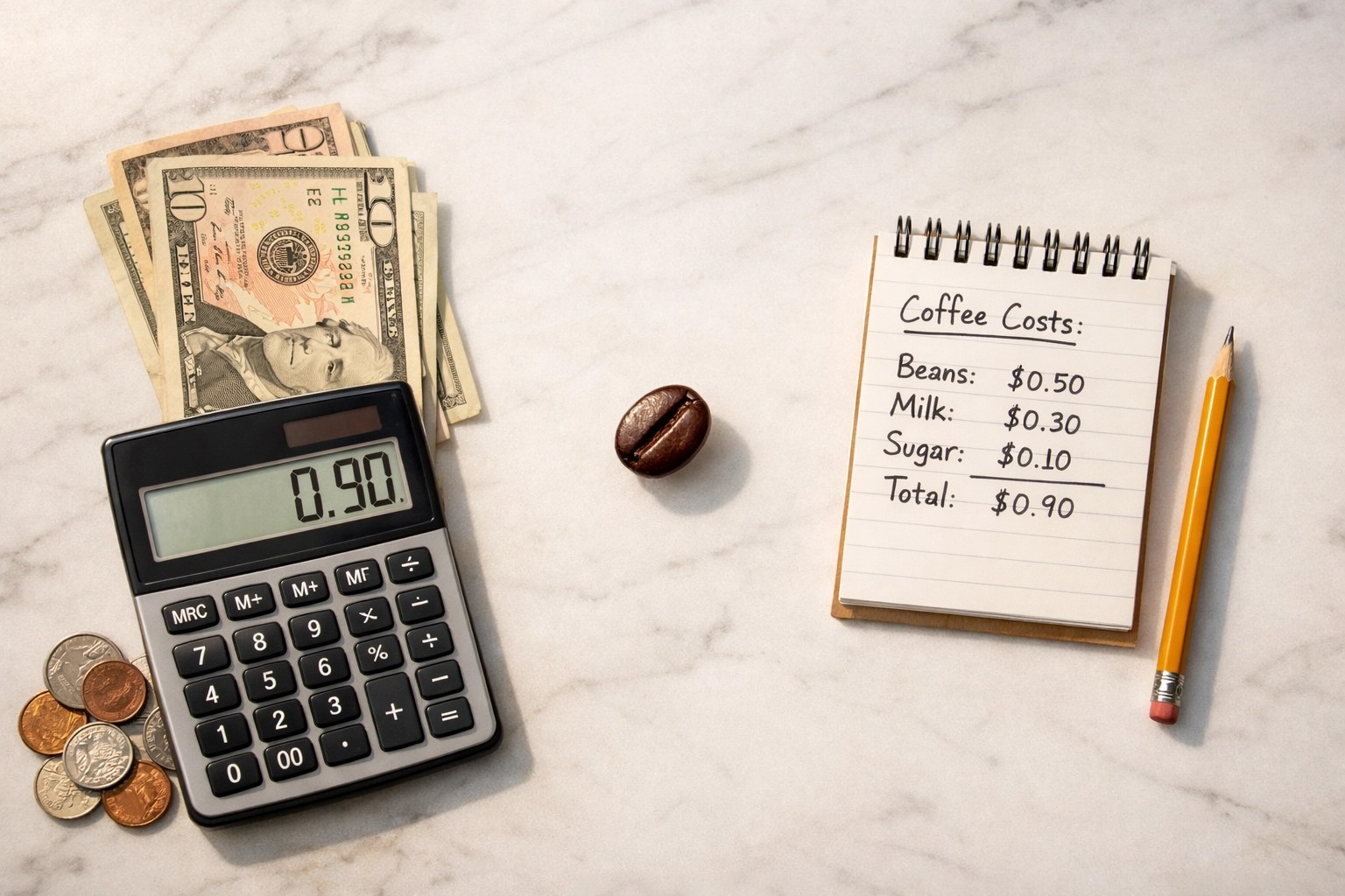 Coffee cost breakdown comparing subscription and grocery store bean prices