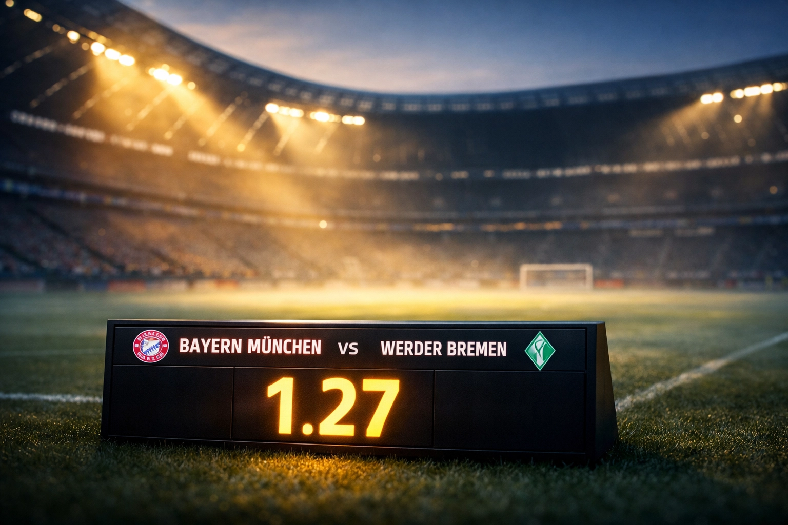 Bayern München Wettquote 1.27 gegen Werder Bremen im Bundesliga-Stadion