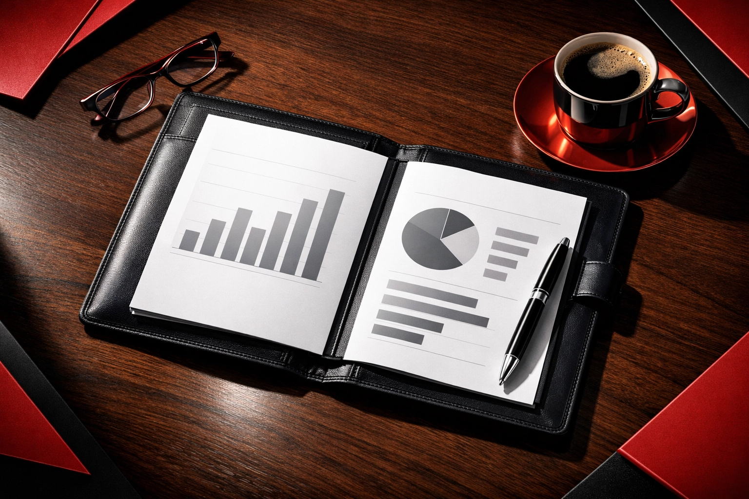 Executive desk with financial documents for confidential CPA practice sale planning in Tampa