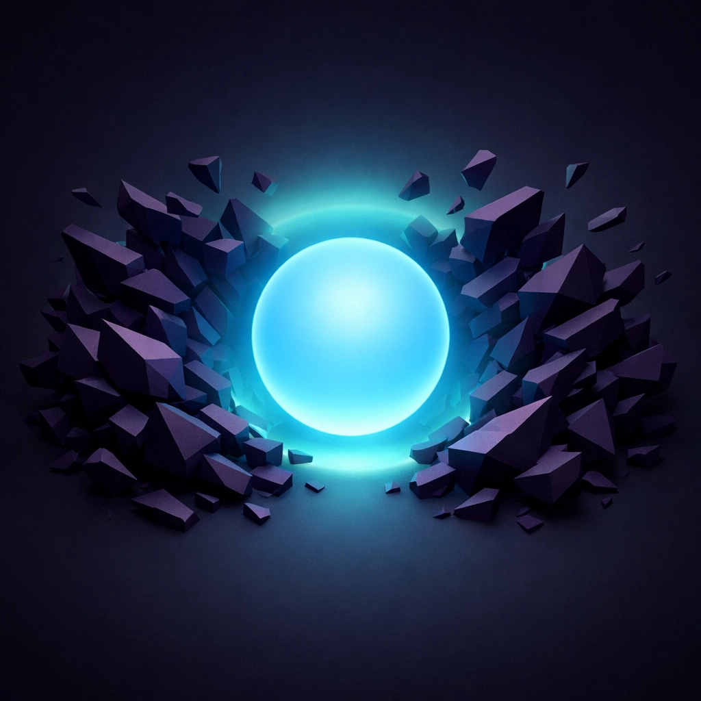 A glowing sphere of mental focus clearing away workplace distractions through reasonable accommodations.