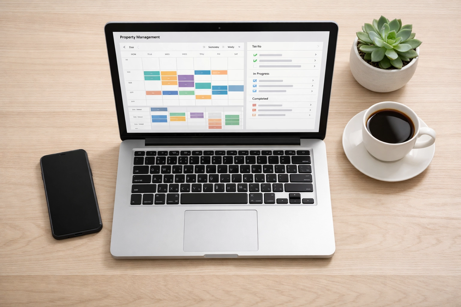 Property management software dashboard showing automated work orders and scheduling