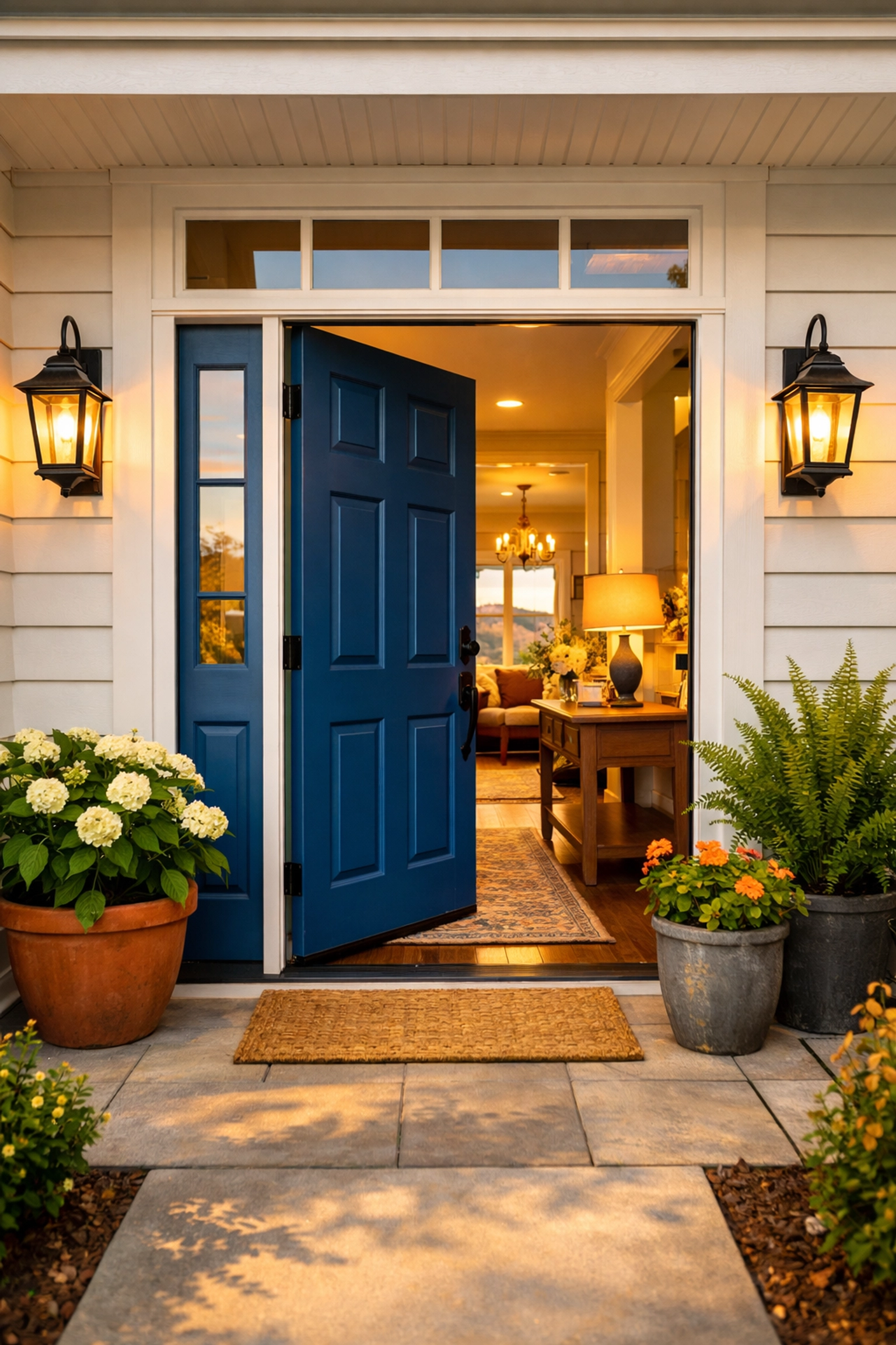 Welcoming front entrance of Littleton home with open door ready for showing Welcoming front entrance of Littleton home with open door ready for showing