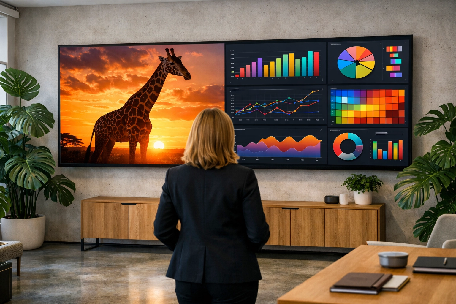 Zoo brand manager reviewing digital marketing strategies and engagement data for improved advertising ROI.