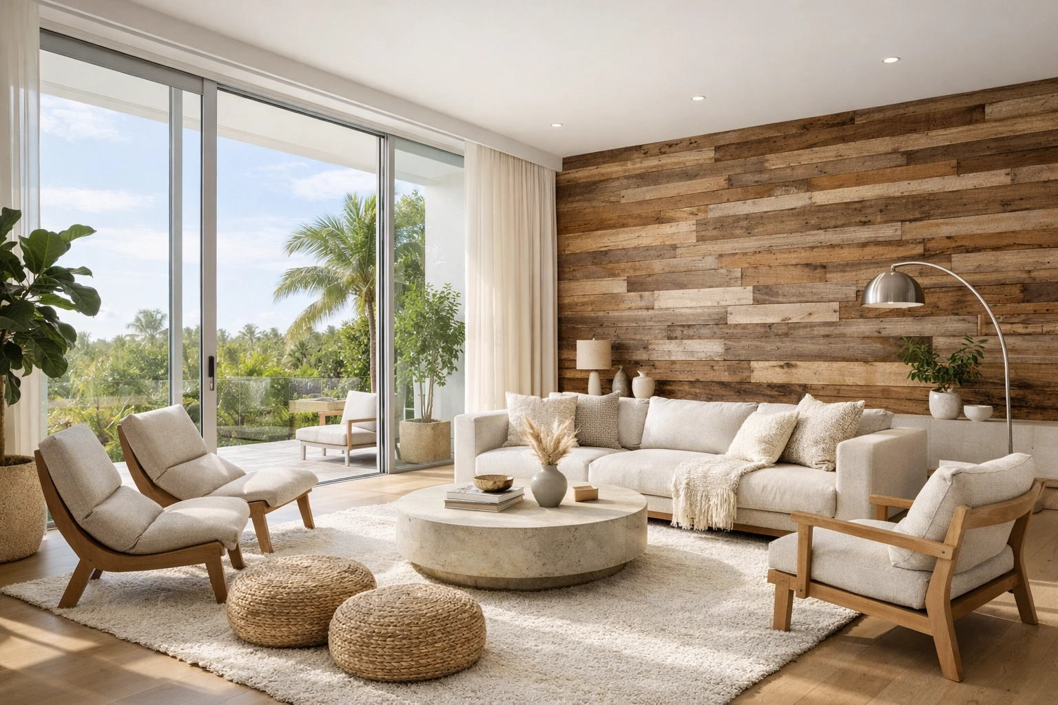 Modern Orlando living room featuring energy-efficient windows and sustainable renovation materials.