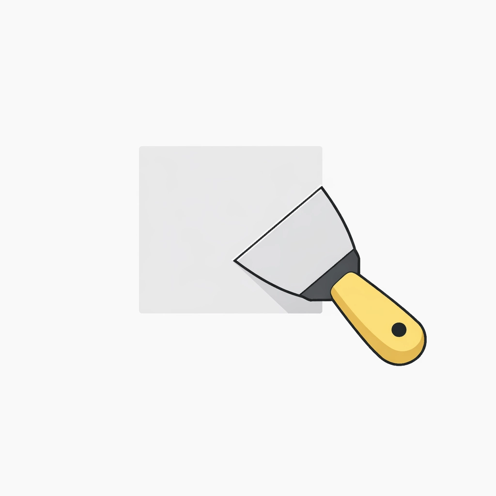 Professional putty knife smoothing a seamless drywall repair patch on a white wall in Burnaby.