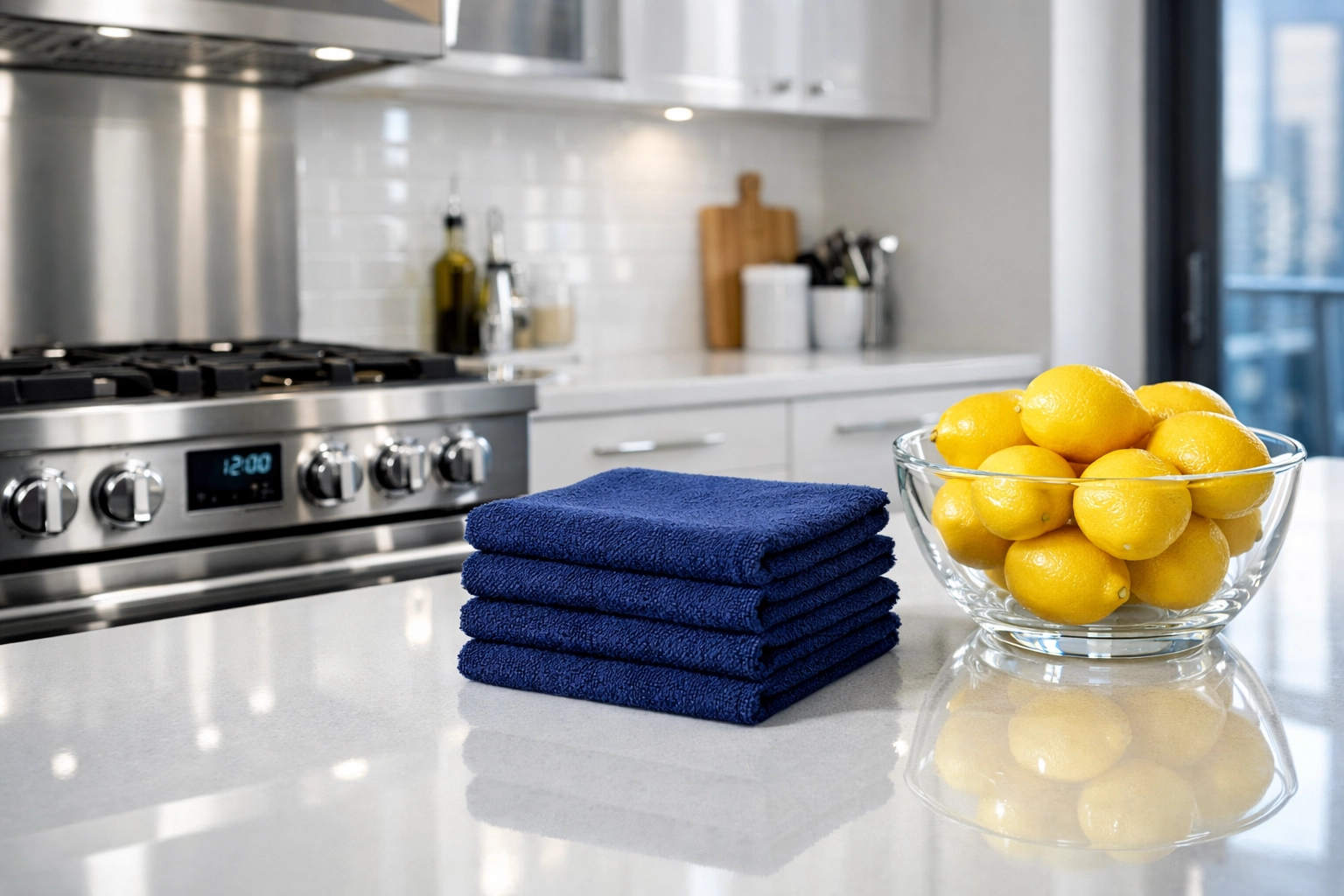 Sparkling deep-cleaned kitchen in a Boston condo ready for a new tenant after an apartment turnover.