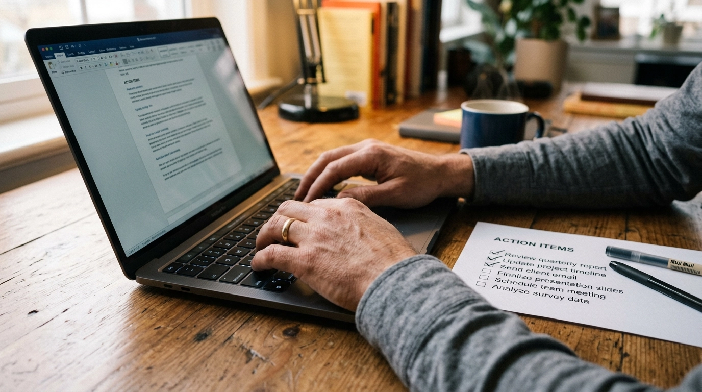 The Action Plan: A focused workspace with a clear checklist for success.