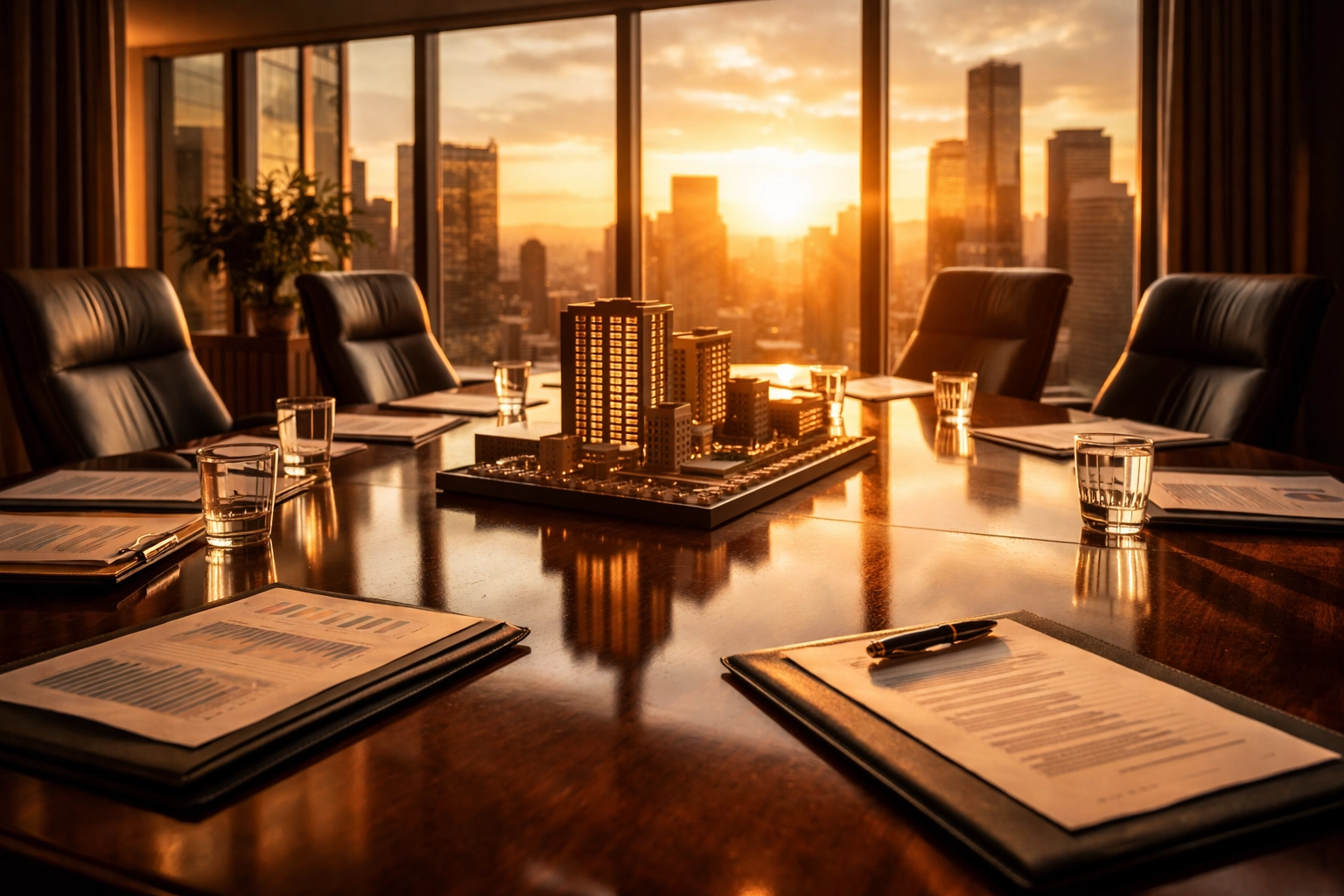 Luxurious private equity boardroom symbolizing exclusive investment opportunities for accredited investors