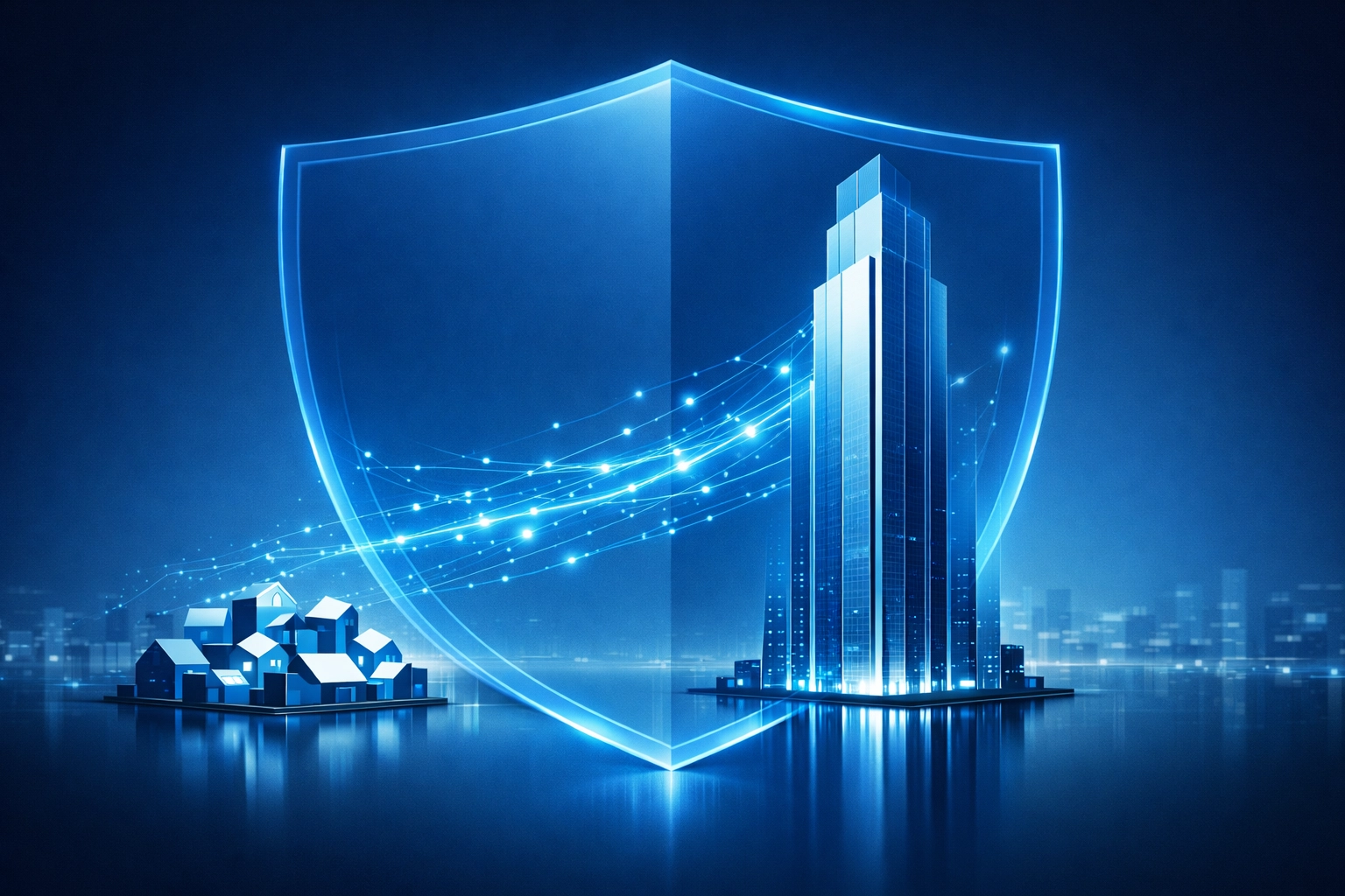 Professional property management graphic showing risk protection for both small and large apartment buildings in Brooklyn.
