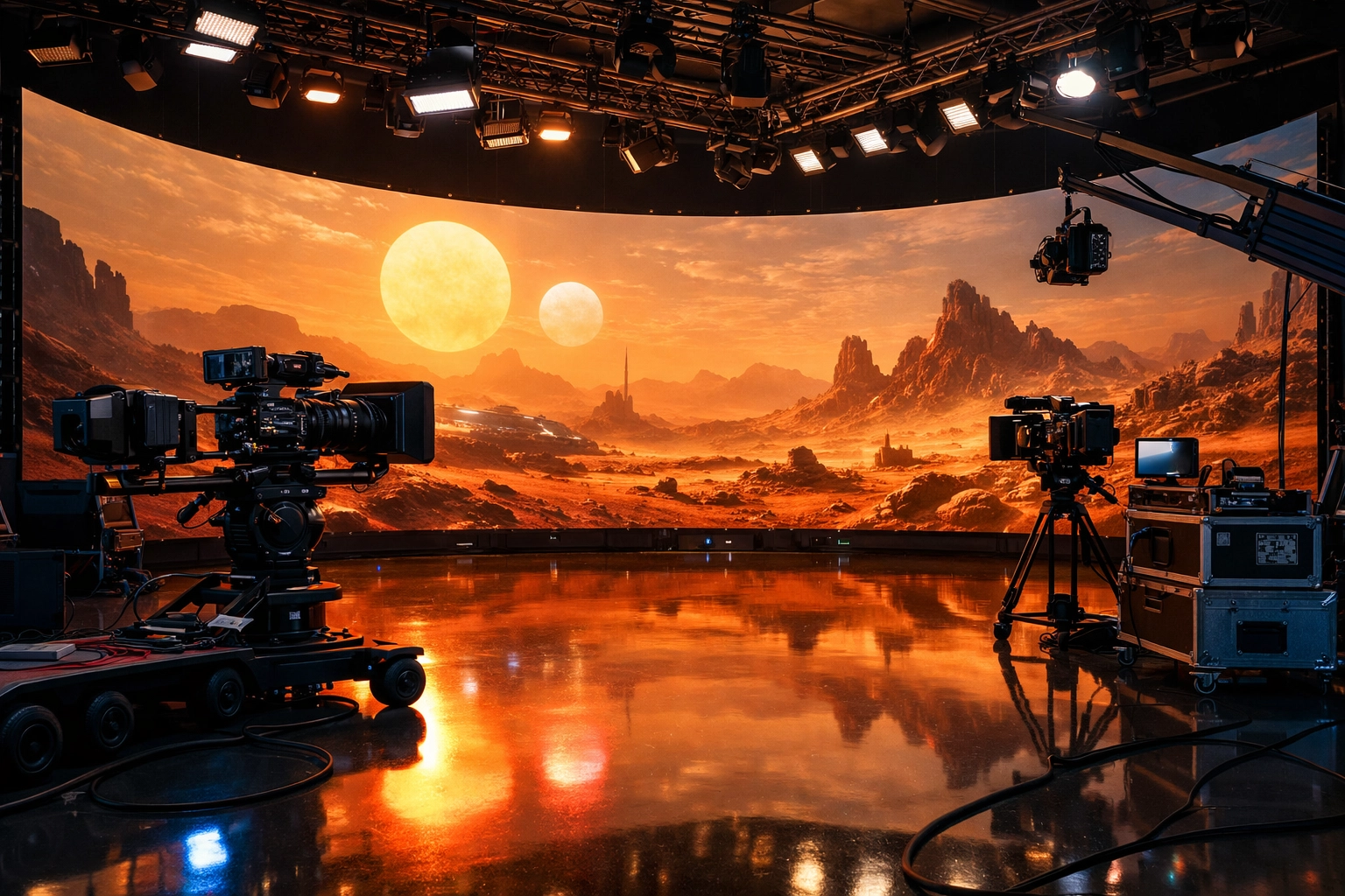 Behind-the-scenes virtual production technology used in filming The Mandalorian