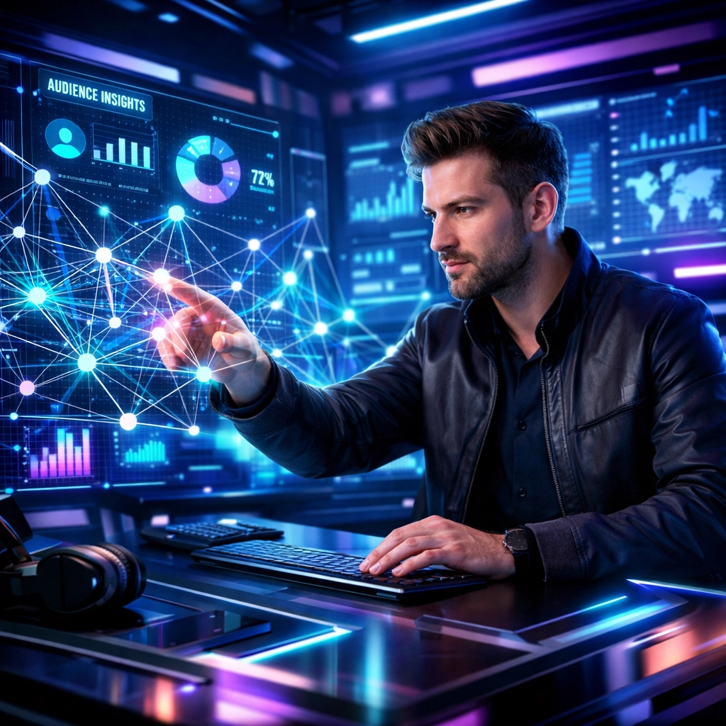 Strategic media buyer using AI literacy and predictive modeling to optimize a Gen Z advertising campaign for esports.