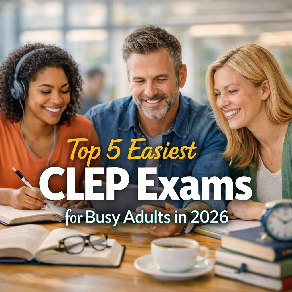 [HERO] Top 5 Easiest CLEP Exams for Busy Adults in 2026 (1x1, center safe zone)