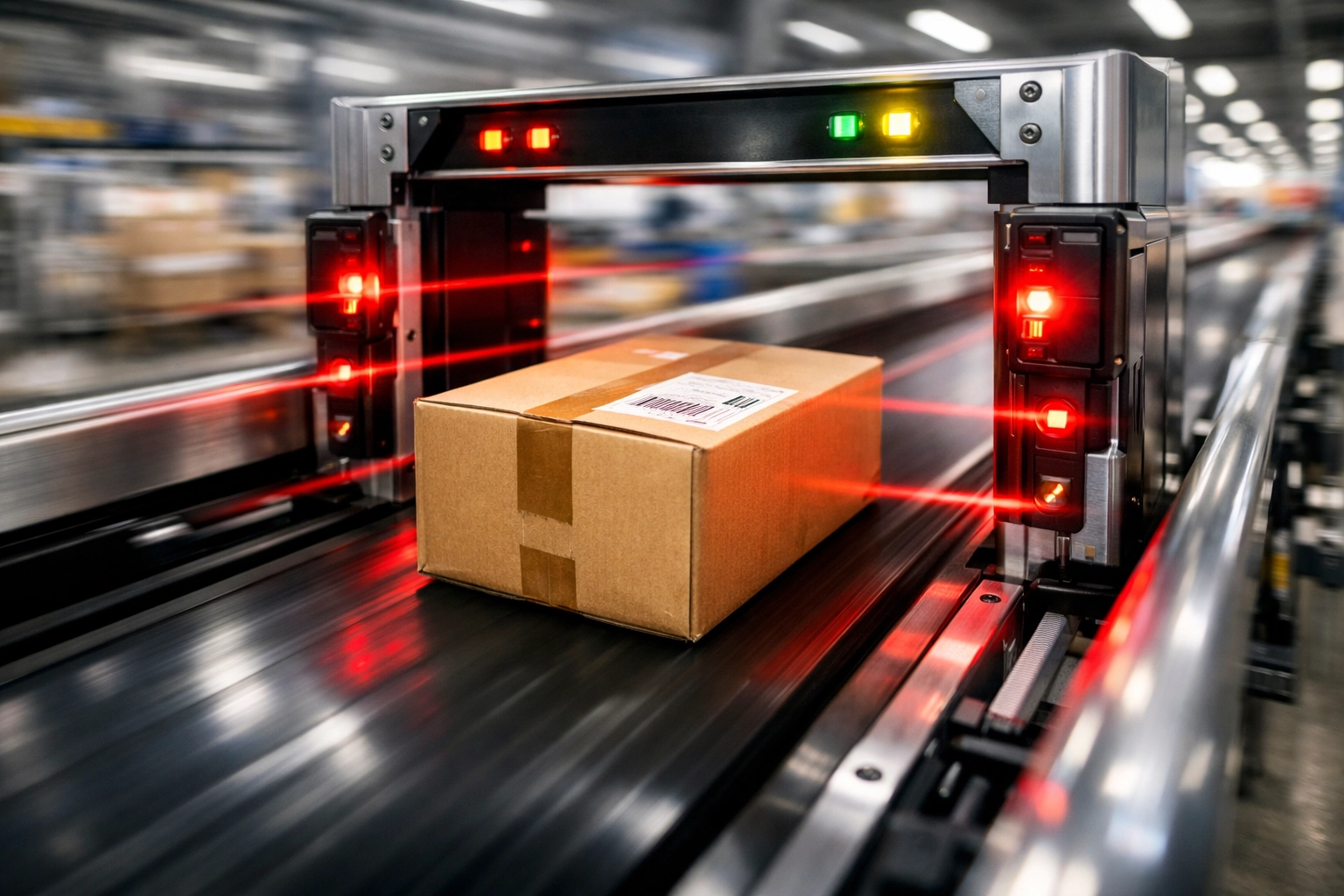 Automated conveyor system in a modern fulfillment center highlighting warehouse management services.