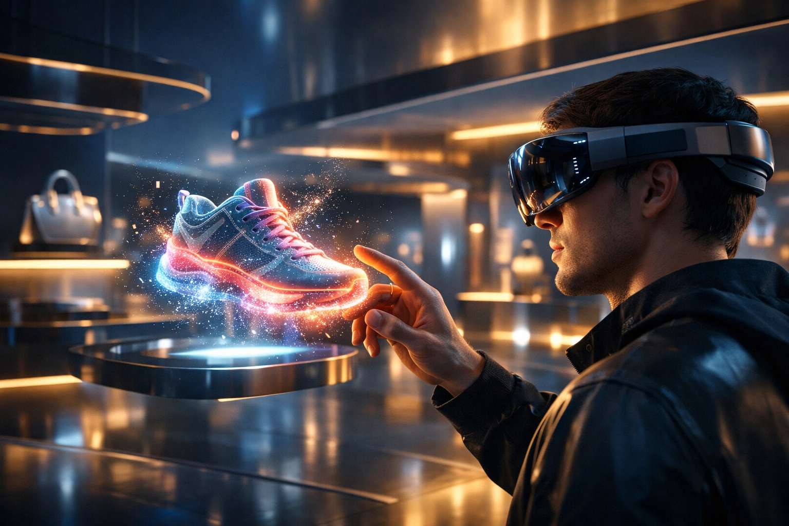 Future of Web3 retail and metaverse shopping using Larecoin.ai crypto payments and XR technology.