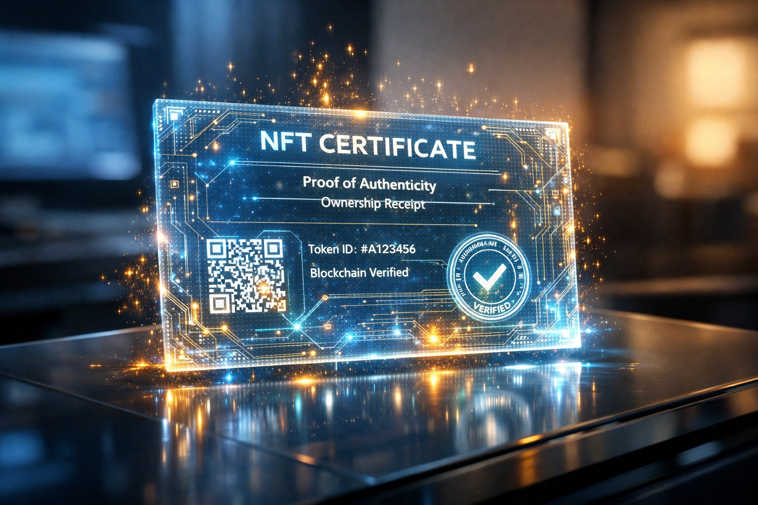 Secure holographic NFT receipt providing transparent transaction proof for Web3 merchant compliance.