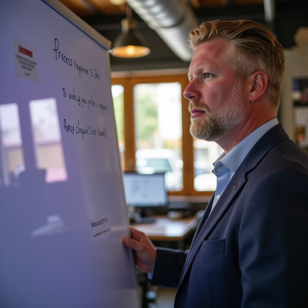 Business Consultant Reviewing Workflow