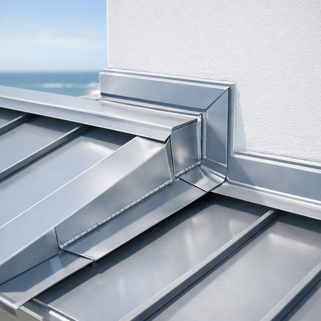 Expert metal roof flashing installation by Sydney roofers providing a watertight seal on Northern Beaches homes.