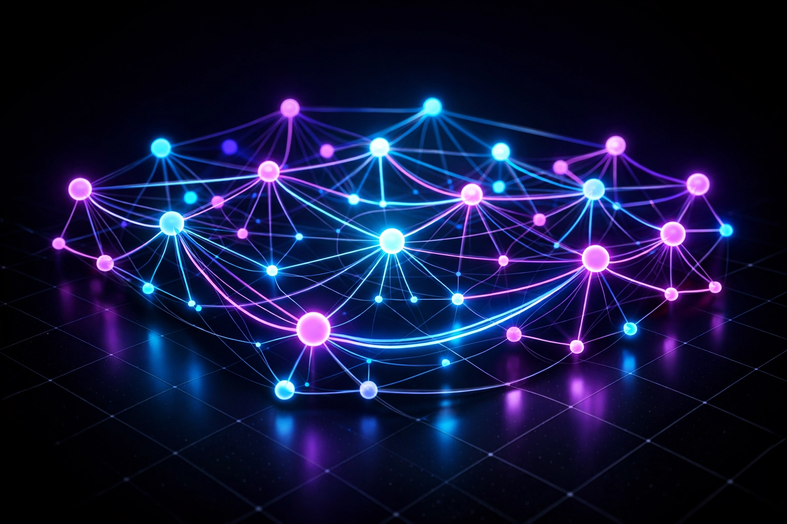 AI-powered web development neural network showing personalized user journey connections
