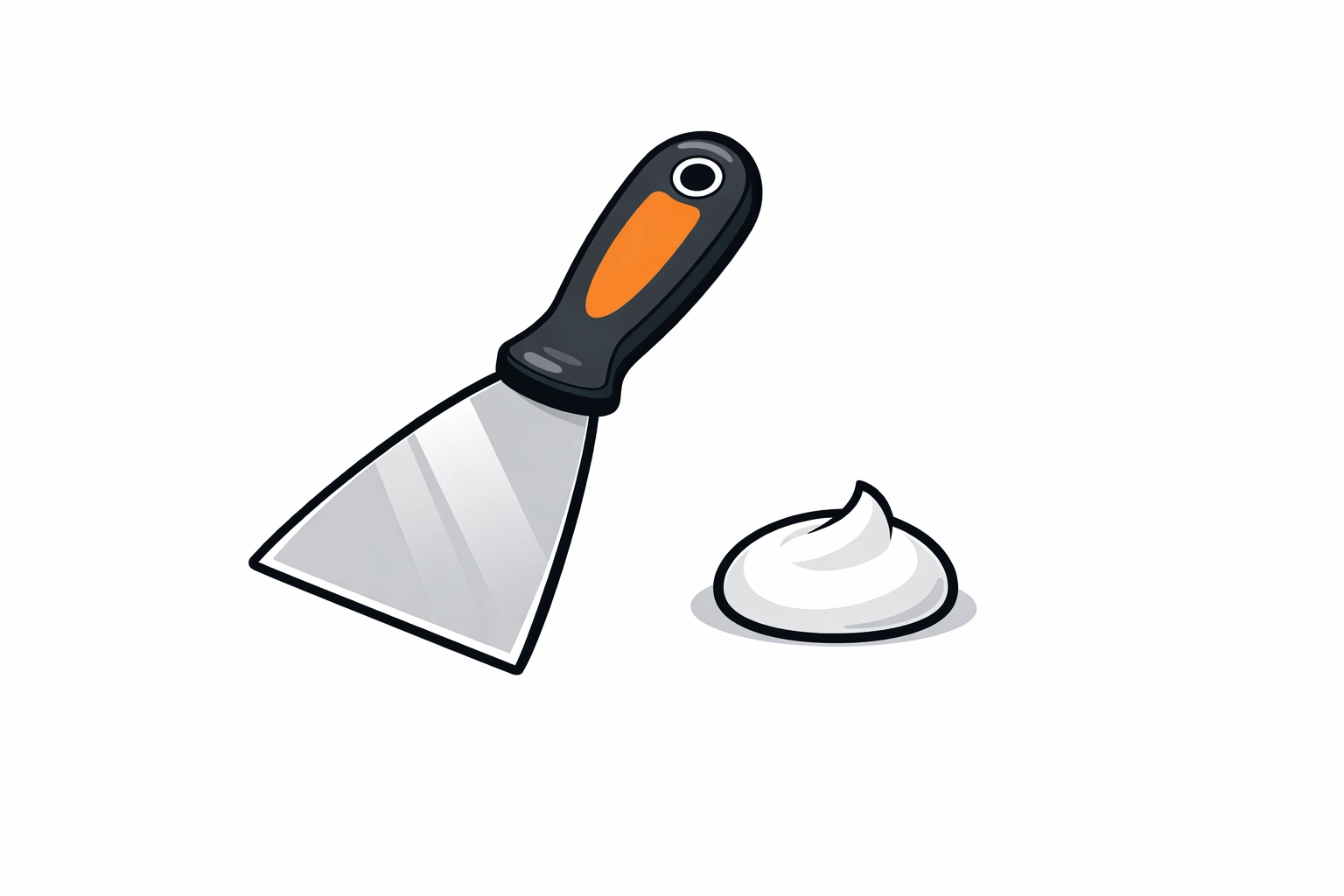 Putty knife and spackle for DIY drywall repair and fixing small wall holes.