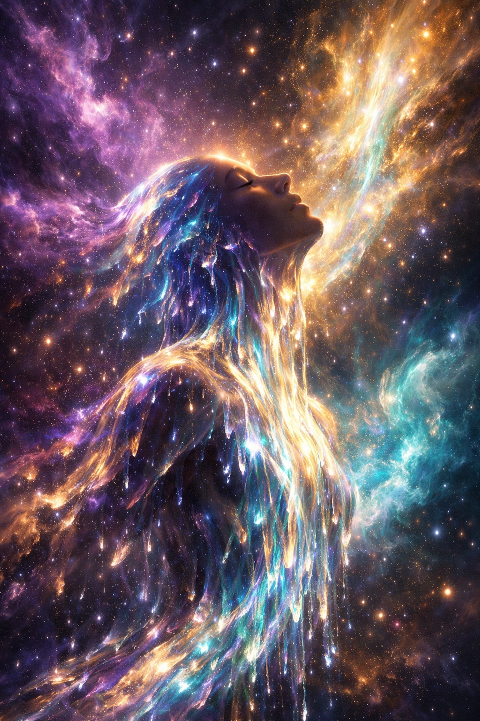 Symbolic digital art showing a person achieving a flow state through nervous system regulation.