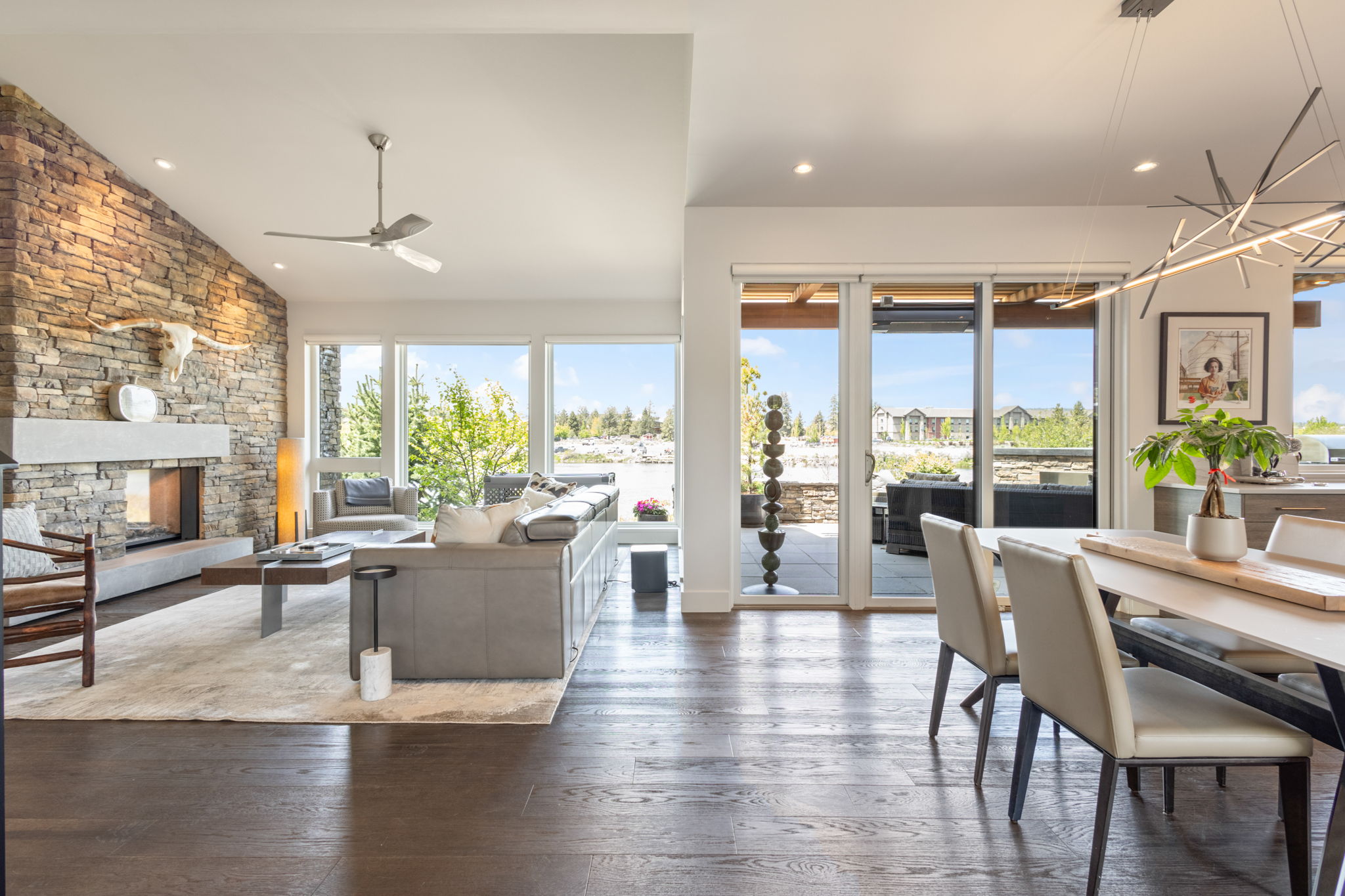 Modern Open-Concept Living and Dining Area