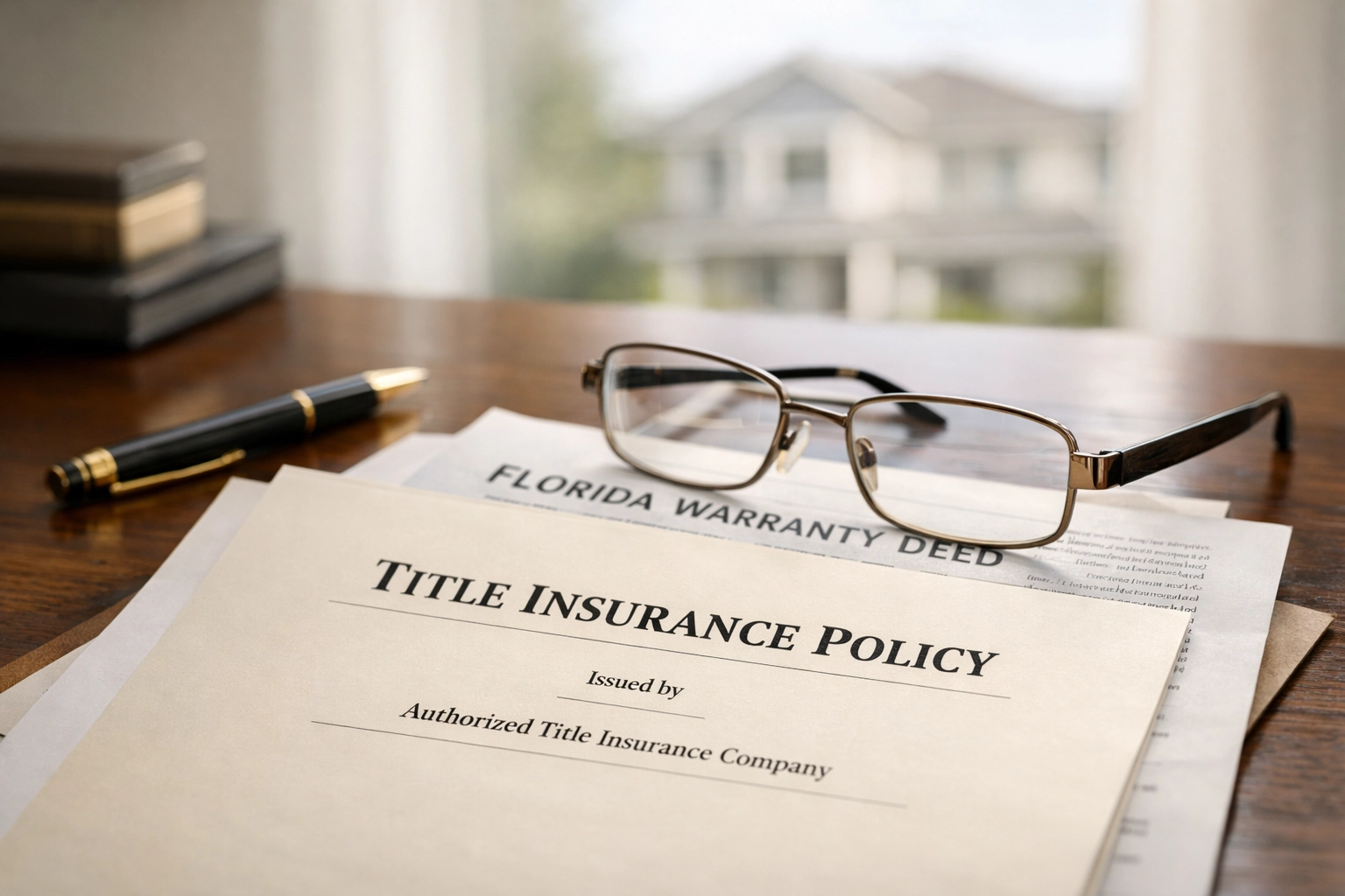 Florida title insurance policy and property deed documents for protection