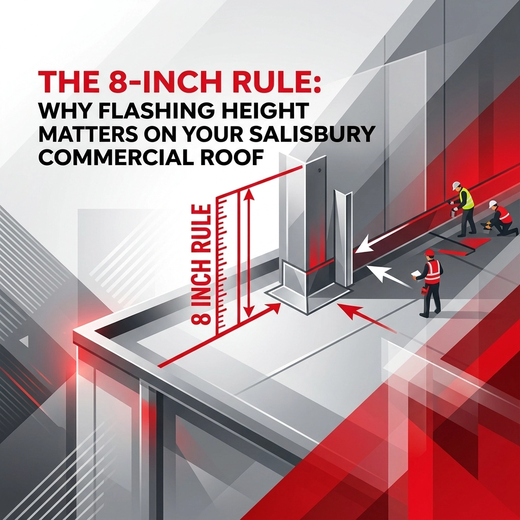[HERO] The 8-Inch Rule: Why Flashing Height Matters on Your Salisbury Commercial Roof