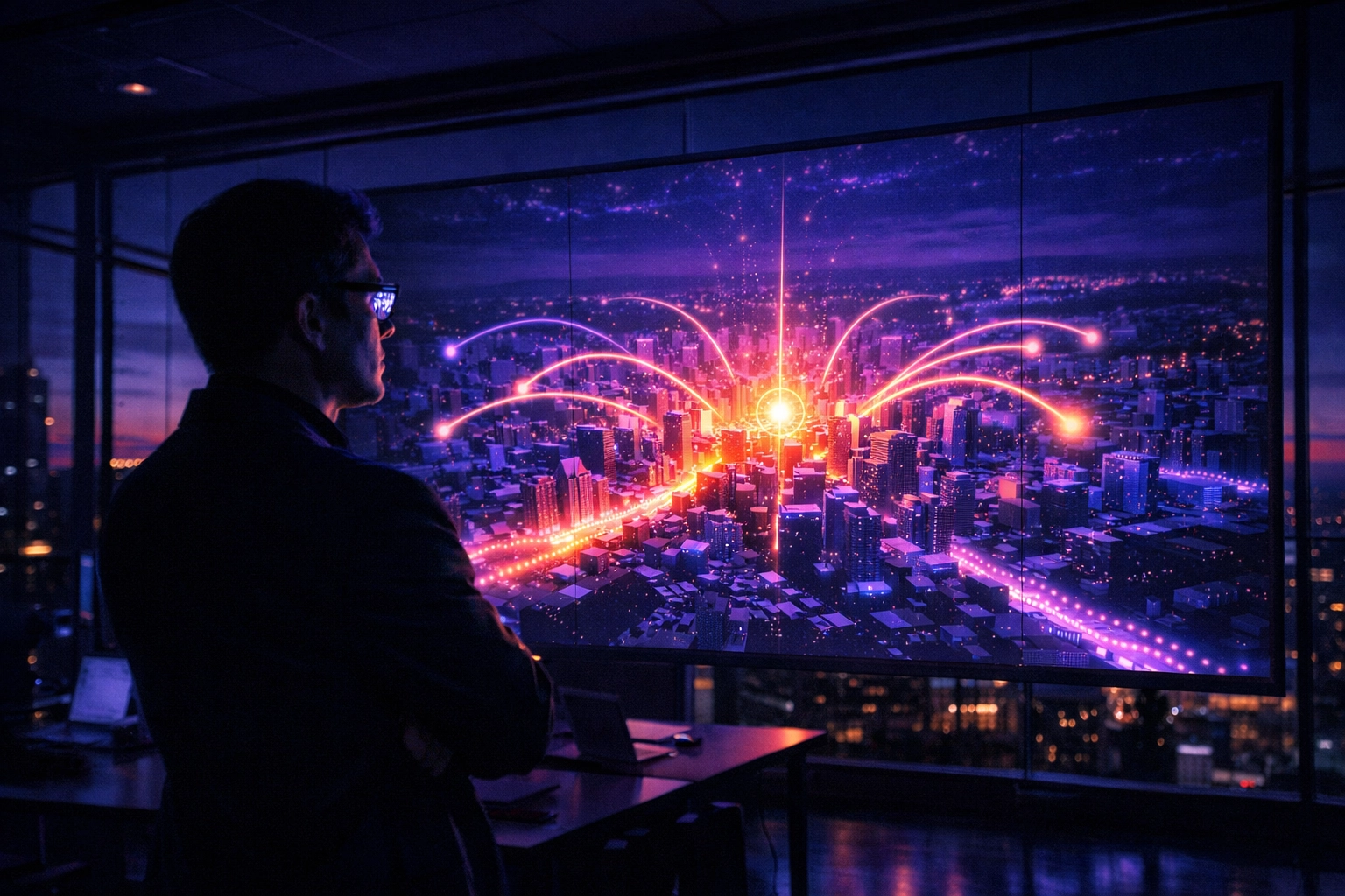 Digital heat map visualizing predictive customer journey patterns for PPC audience targeting.