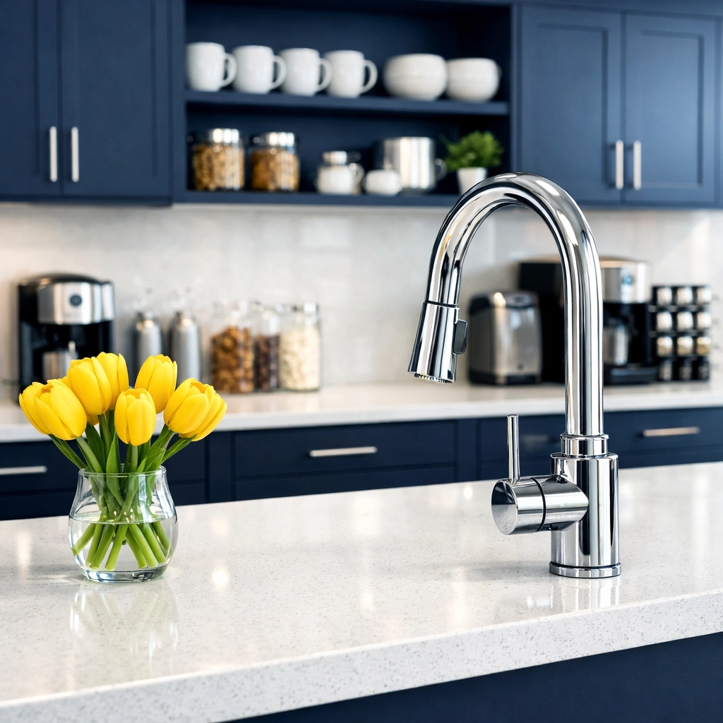 Eco-friendly office cleaning results in a sanitized and bright luxury breakroom environment.