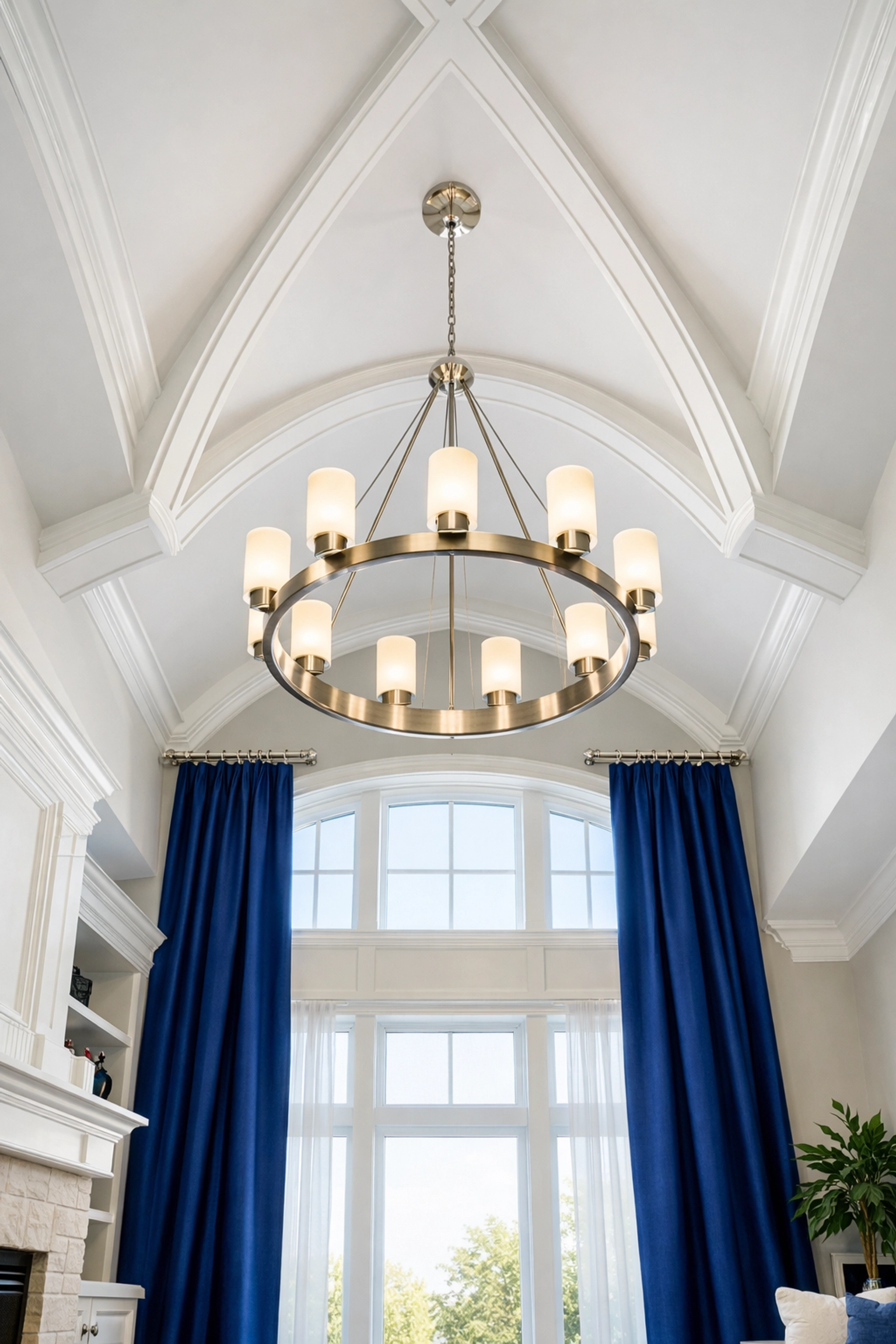 Vaulted ceilings and clean molding in a Fitchburg home highlighting a professional top-to-bottom cleaning strategy.