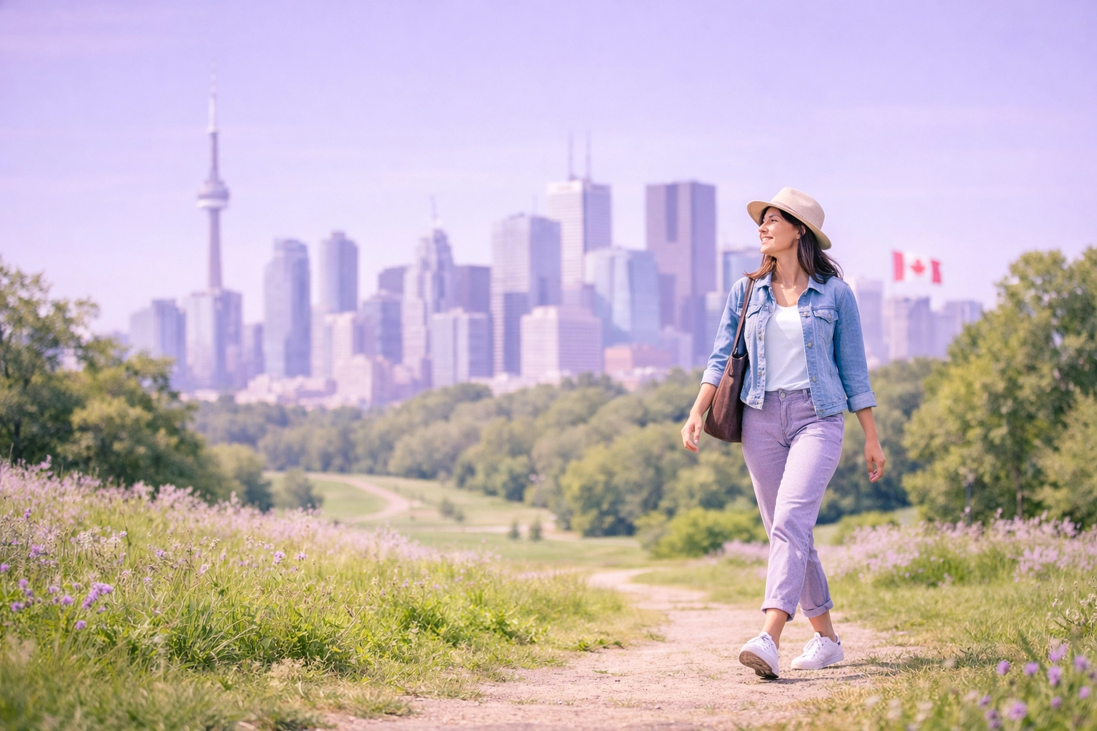 Person walking confidently in a park reflecting financial peace of mind from a fast online loan.