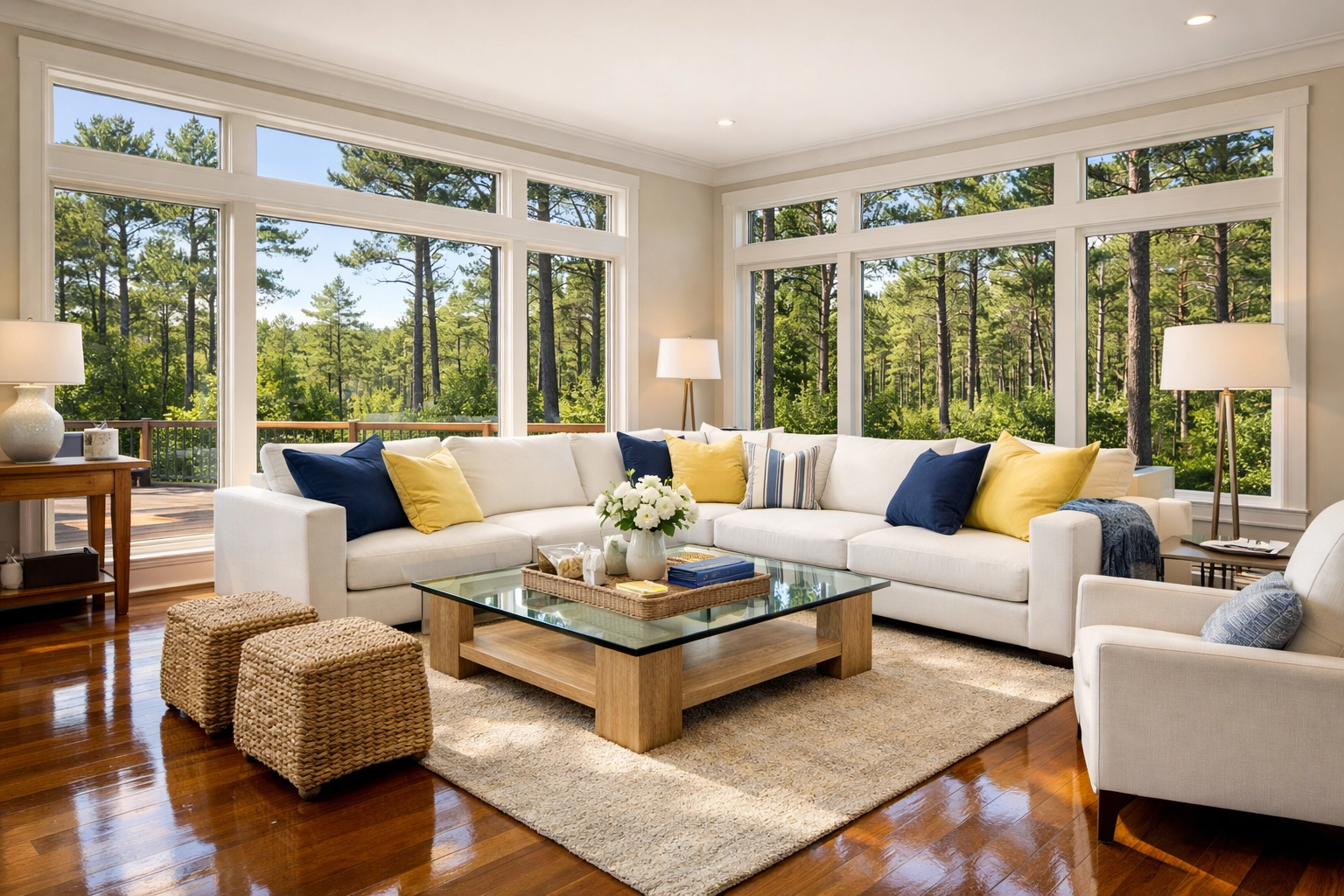 Spotless Forestdale living room after professional weekly house cleaning service.