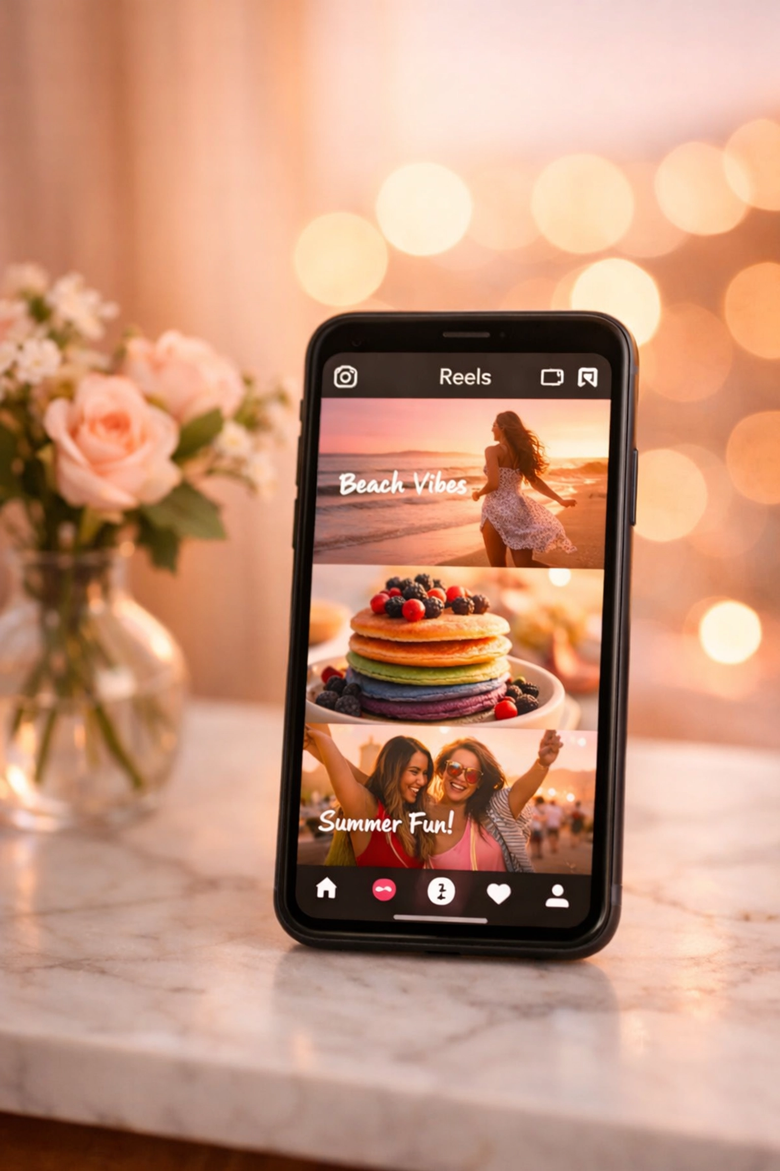 Instagram Reels feed displayed on phone for service business content discovery