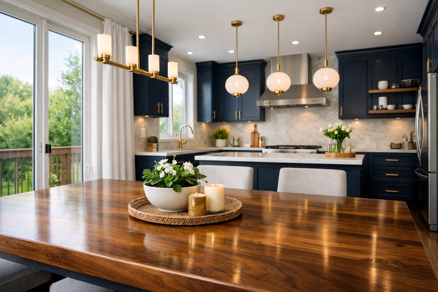 Modern luxury kitchen and dining area in an Ontario home for first-time buyers.