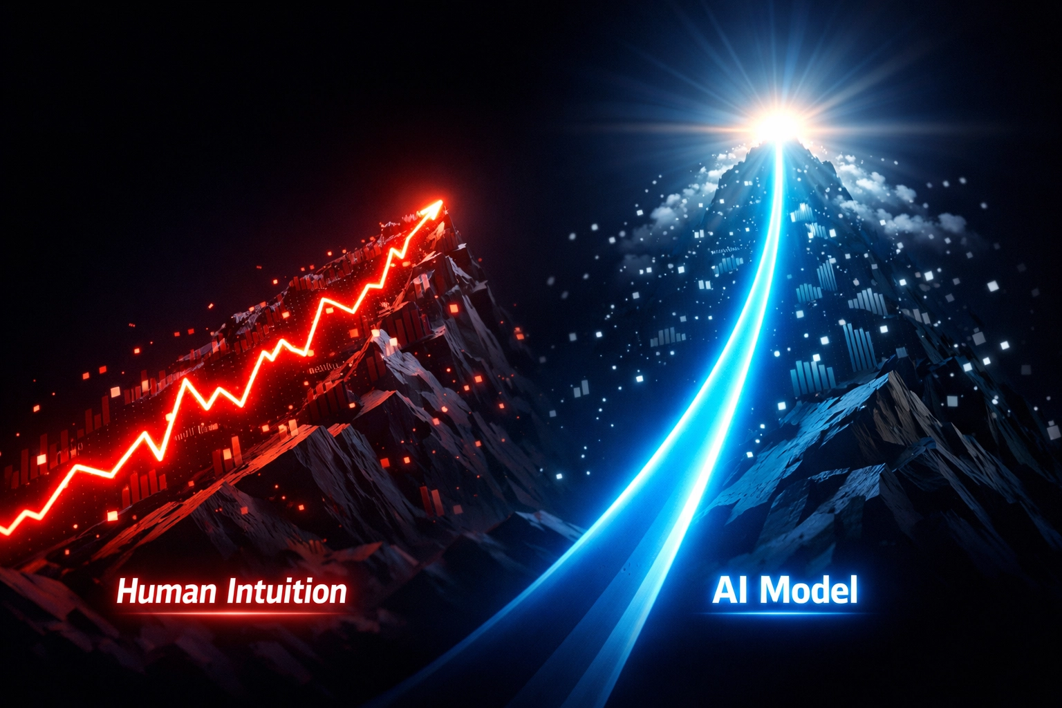 Visual representation of AI sports betting models outperforming human intuition for closing line value.