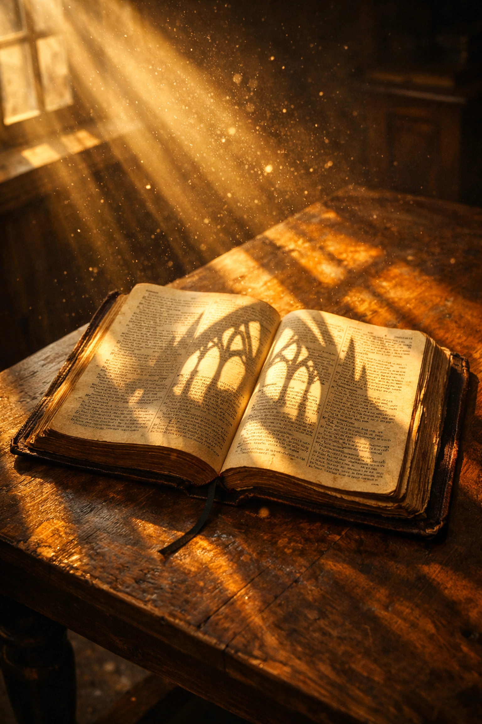 Open Bible in morning sunlight, symbolizing the spiritual foundation of daily bible verse meditation.