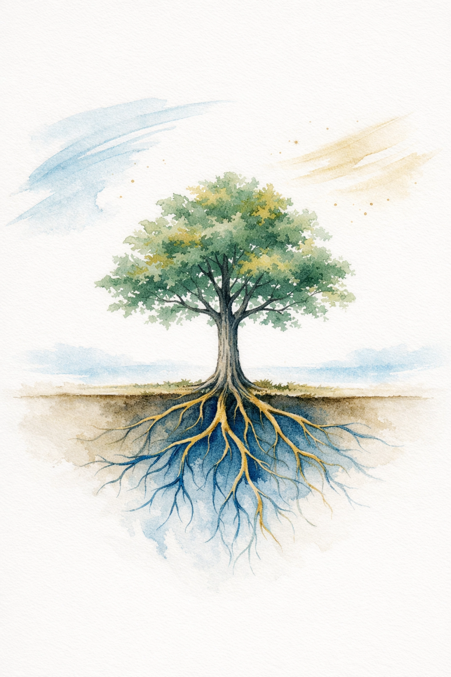 Strong tree with deep roots symbolizing healthy church leadership growth and intentional margin