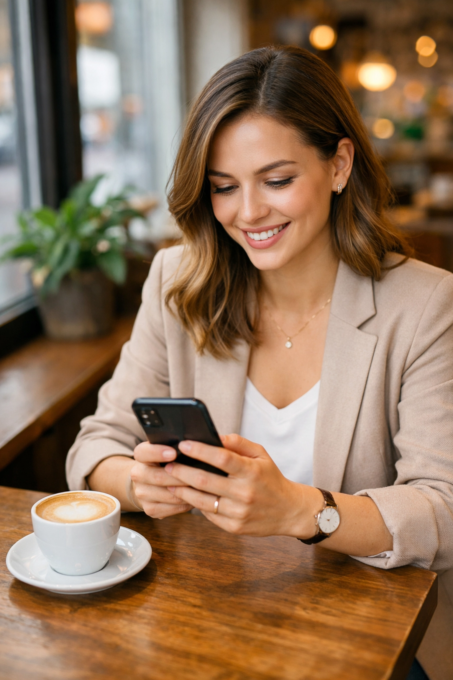 Customer engaging with local business Instagram content on mobile phone