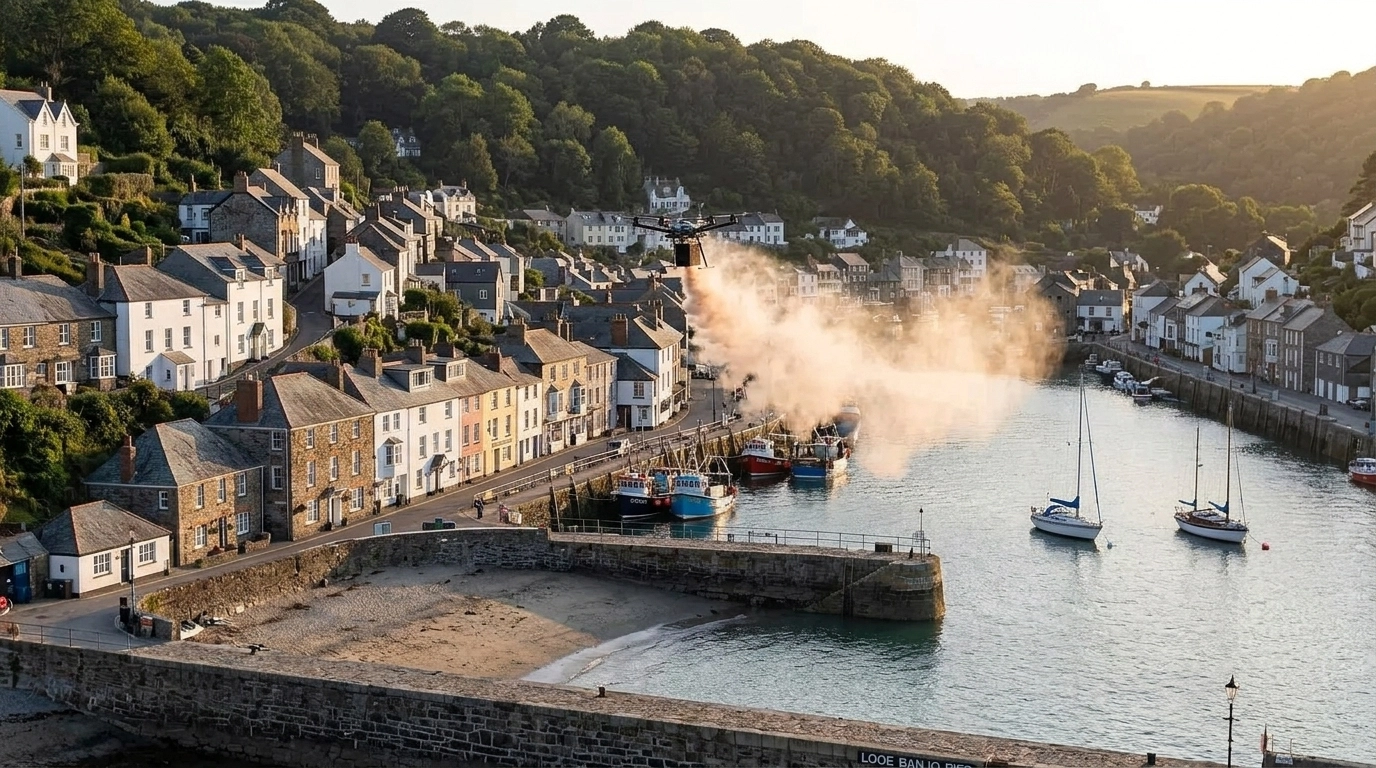 Scenic View of Looe from Banjo Pier