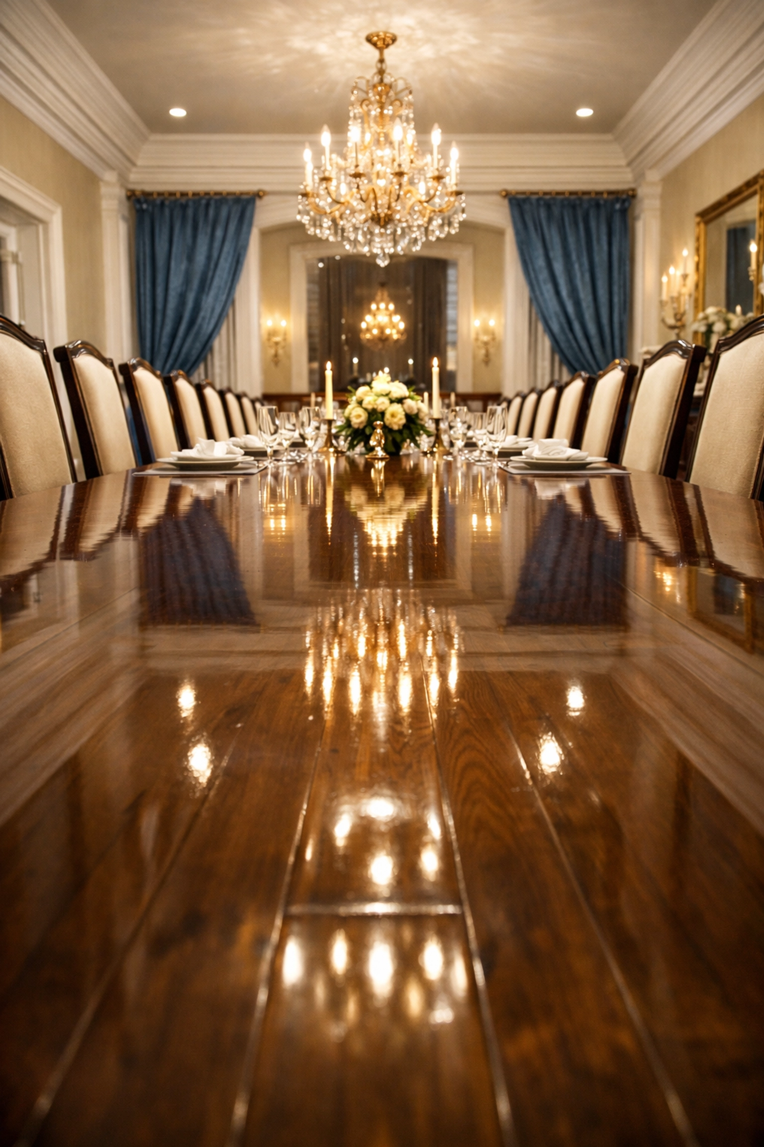 Polished dining room ready for visitors, maintained by professional cleaners in Leominster MA.