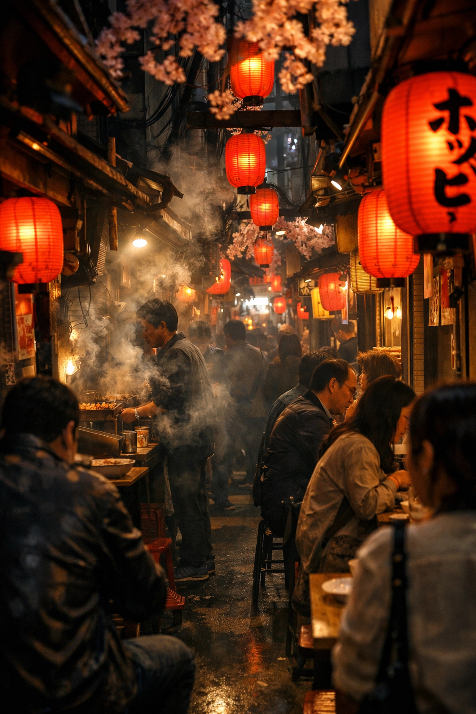 The Ultimate Guide to Tokyo Food Tours: Everything You Need to Succeed (and Stay Full) 3 Traditional yakitori stalls and red paper lanterns in Shinjuku's Omoide Yokocho at night.