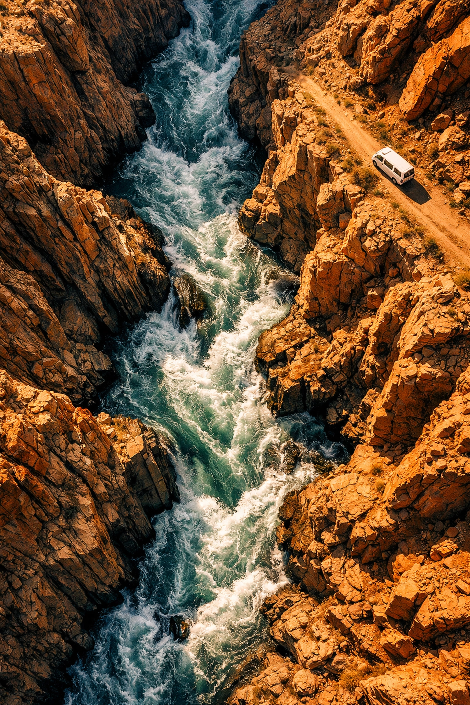 Cinematic drone photography of a deep canyon, capturing aerial perspectives in today’s photography trends.