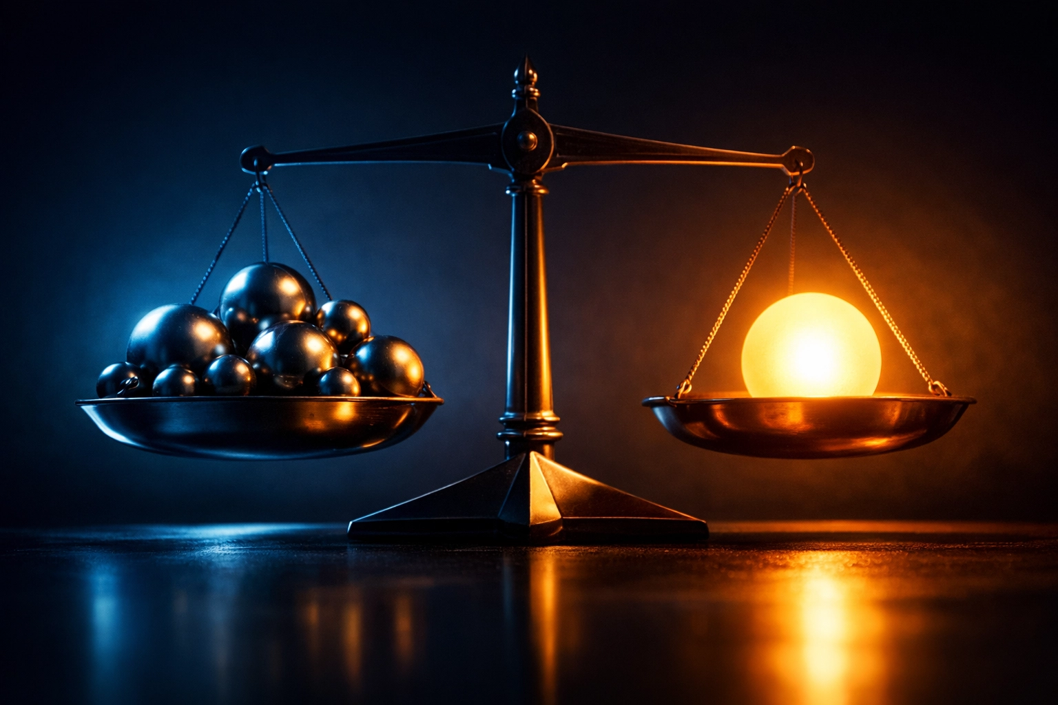 Balanced scale illustrating risk contribution versus asset allocation in portfolio management