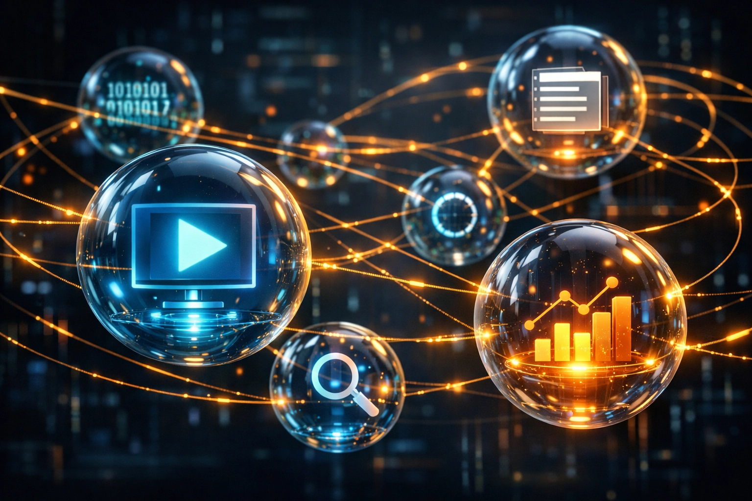 Conceptual visual of interconnected content pillars and topical authority for a successful SEO strategy.