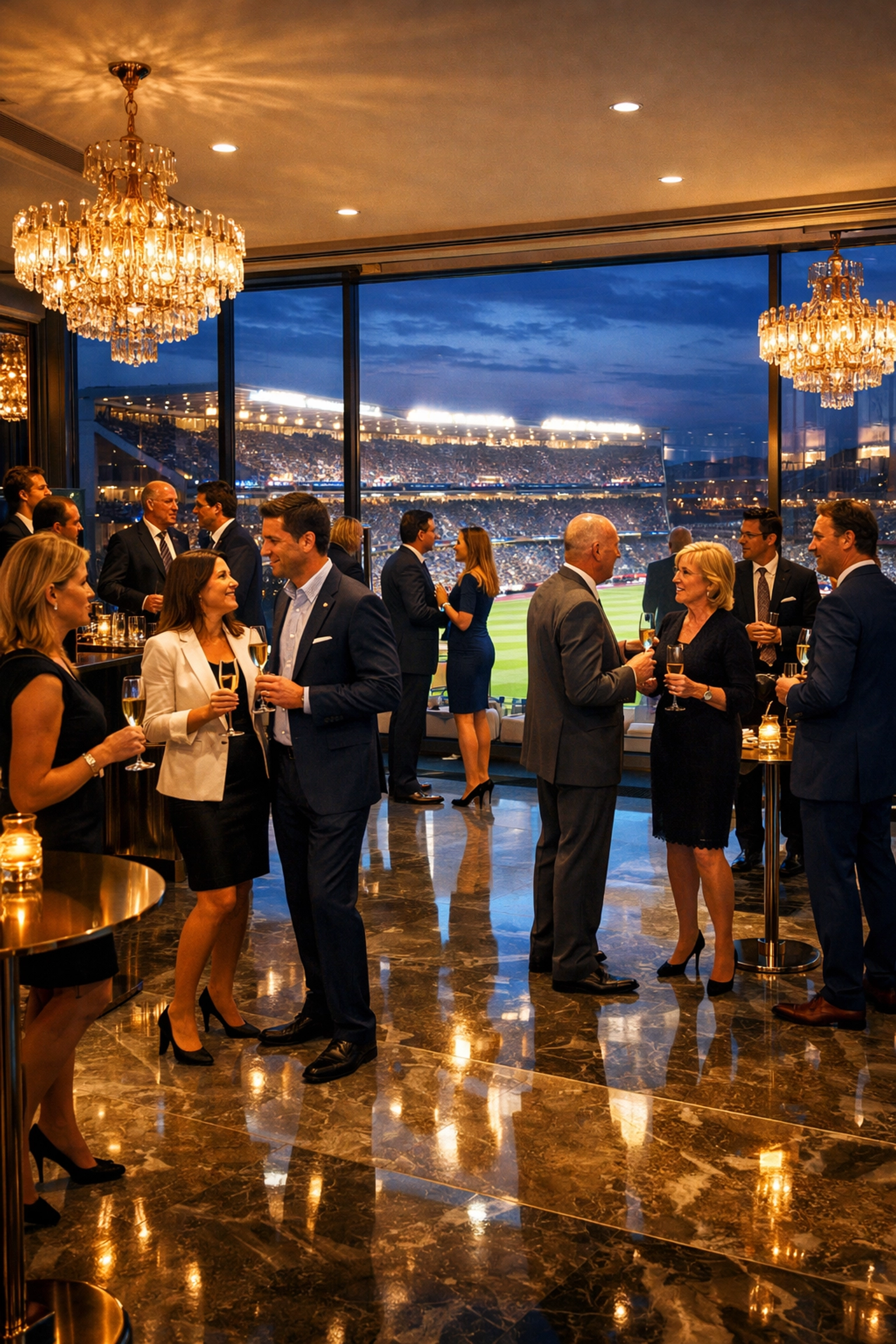 PRESS RELEASE: Super Bowl Brand Visibility Secrets Revealed: 5 Strategic Hospitality Moves That Transform Corporate Presence Into $2M Revenue Opportunities Corporate executives networking at exclusive Super Bowl pre-game VIP hospitality suite